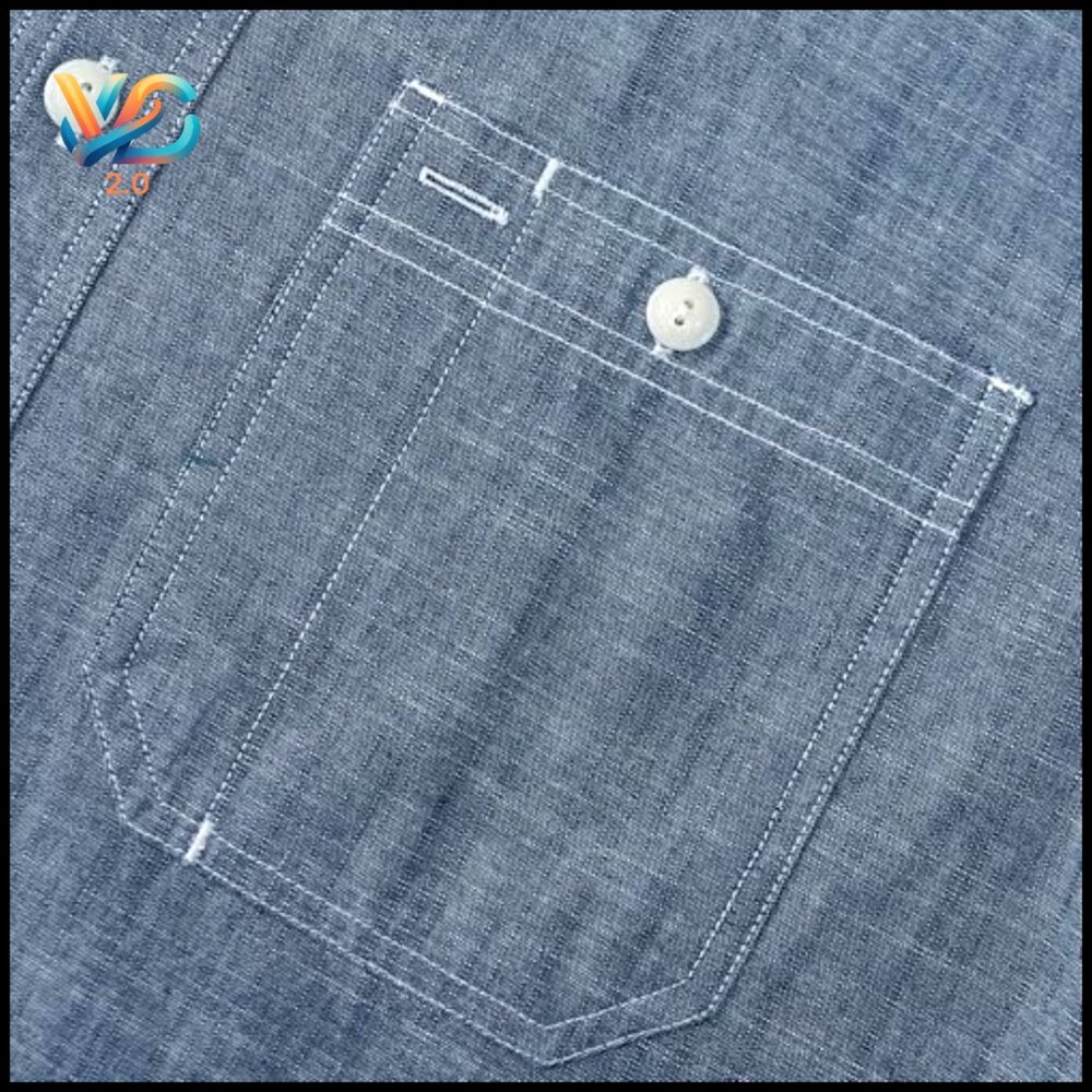 Lightweight Chambray Button Down Shirt Classic Ca… - image 4